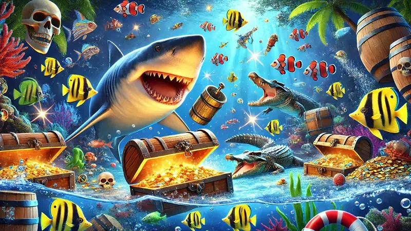 Ilustrasi permainan tembak ikan di lobi RPVIP6